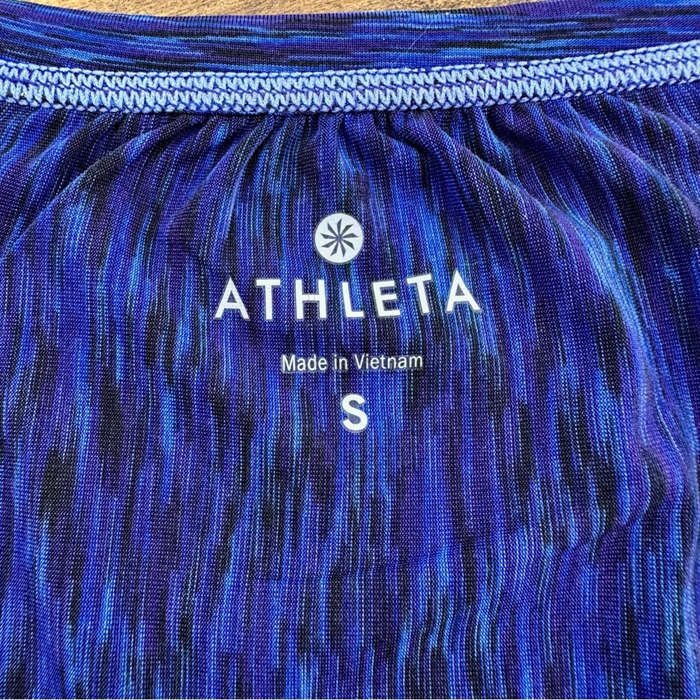 Athleta Purple and Blue Pop Space-Dye Athletic Tee, Small - Picture 5 of 12